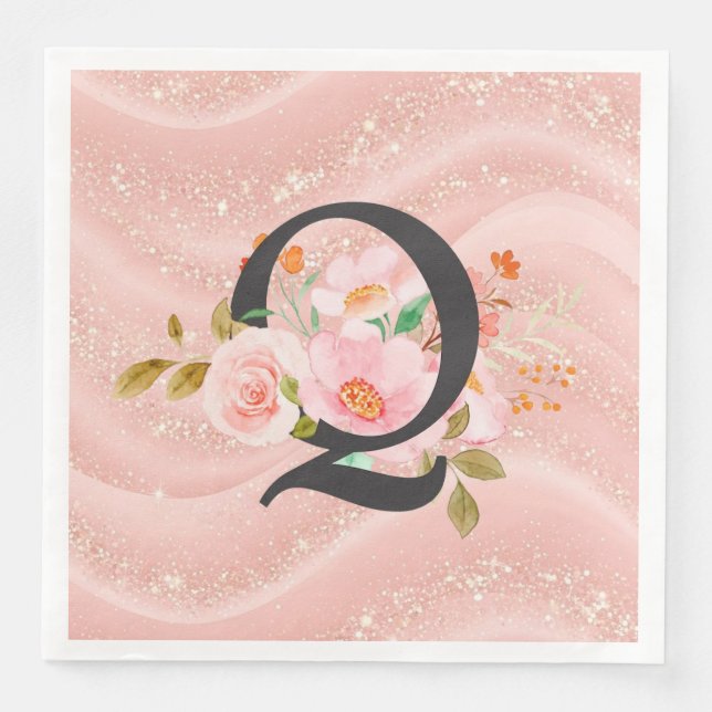 Letter Q Paper Dinner Napkins (Front)
