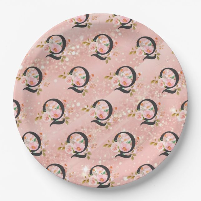Letter Q Paper Plates (Front)
