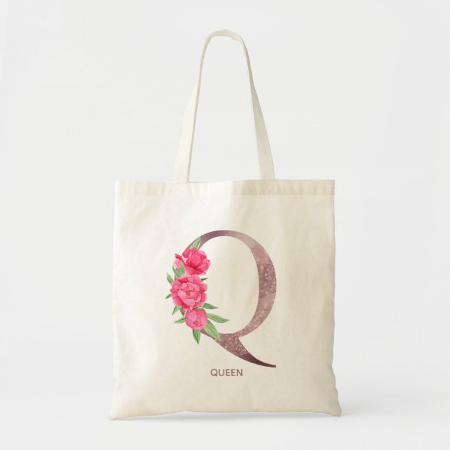 Letter Q Personalized name monogram bridesmaid   Tote Bag (Front)