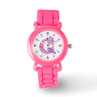 Letter Q pink monogram personalized girls watch