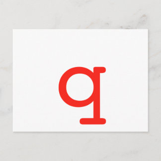 Letter q postcard