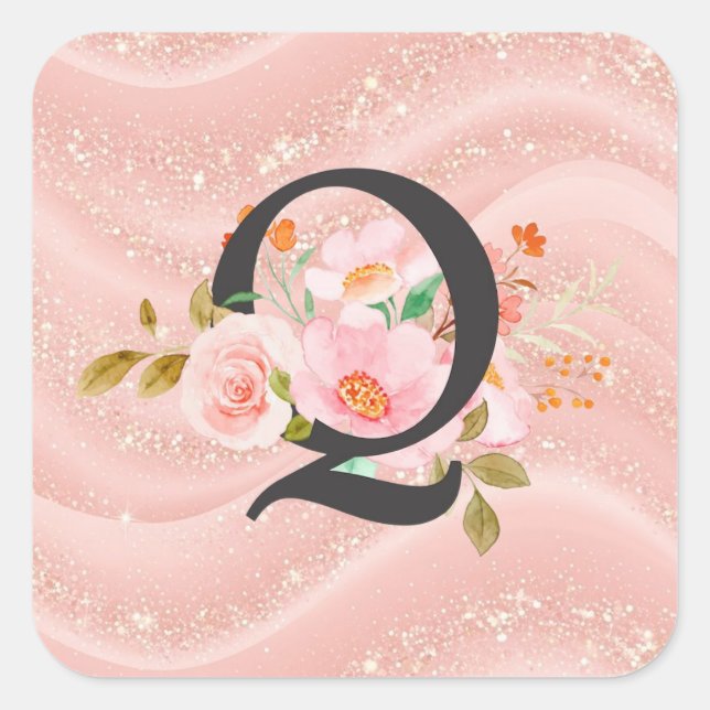 Letter Q Square Sticker (Front)