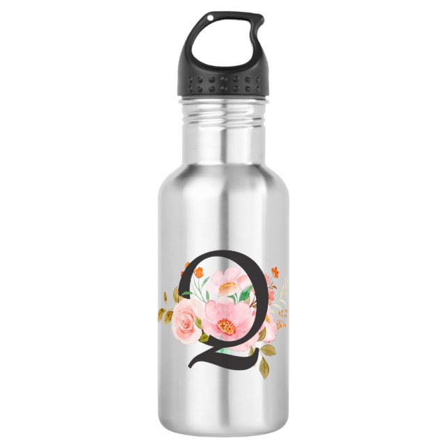 Letter Q Stainless Steel Water Bottle (Front)