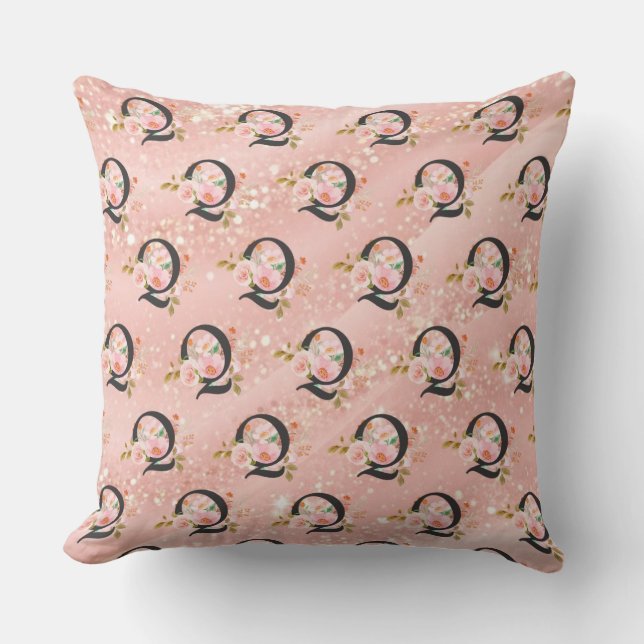 Letter Q Throw Pillow (Front)