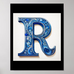Letter R -2- Sticker Poster