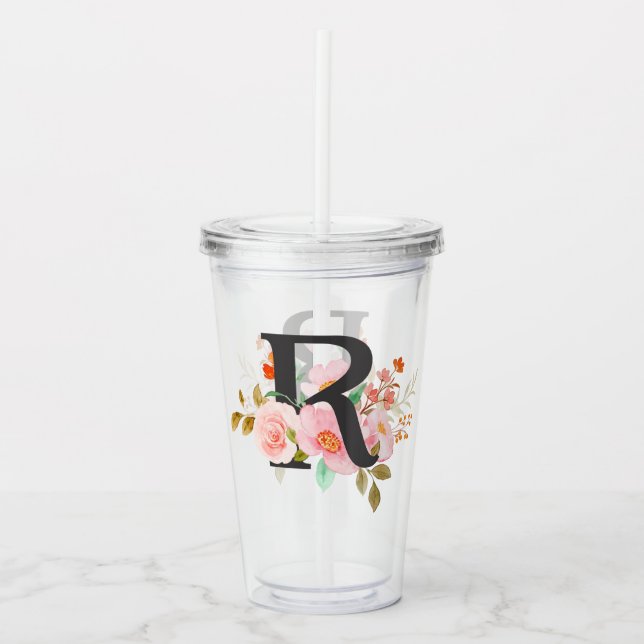 Letter R Acrylic Tumbler (Front)