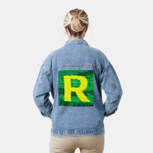 Letter R Alphabet Photography Denim Jacket