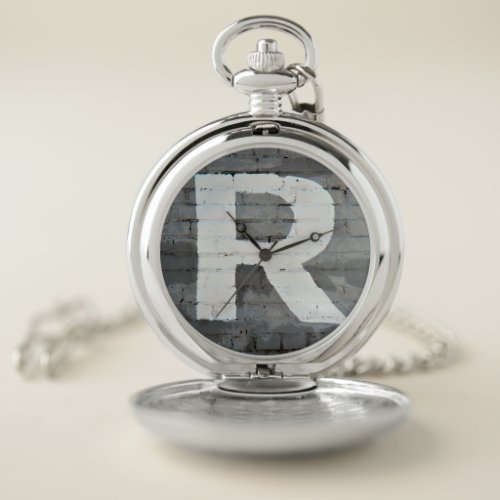 Letter R Alphabet Photography Pocket Watch