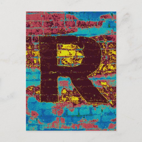Letter R Alphabet Photography Postcard