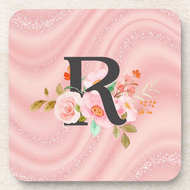 Letter R Beverage Coaster (Front)