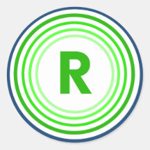 Letter R - Blue + Green