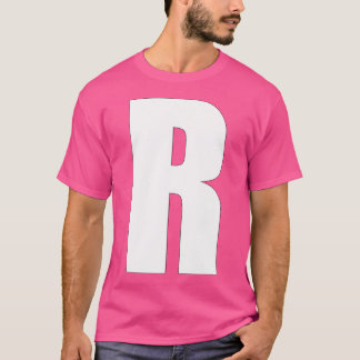 Letter R Bold White Capital R For Team Names Or Wo T-Shirt