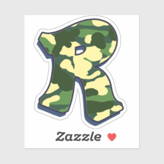 Letter R - Camo Green Sticker