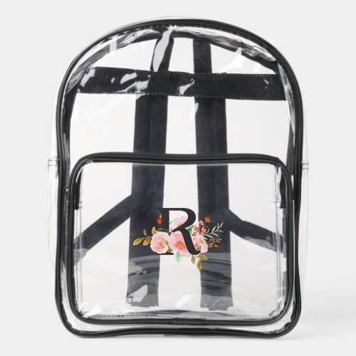 Letter R Clear Backpack