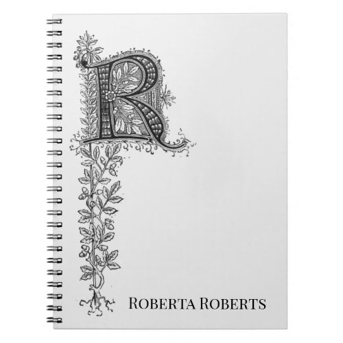 Letter R first letter personalized Notebook