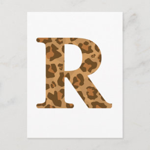 Letter R First Name Monogram Initial Leopard Print Postcard