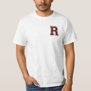 Letter R First Name Monogram Initial Tartan Print T-Shirt