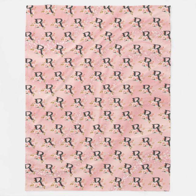 Letter R Fleece Blanket (Front)