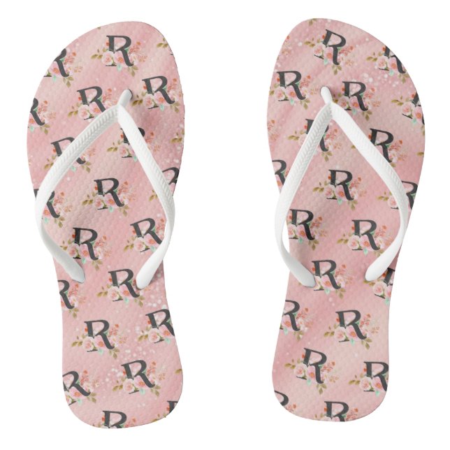 Letter R Flip Flops (Footbed)