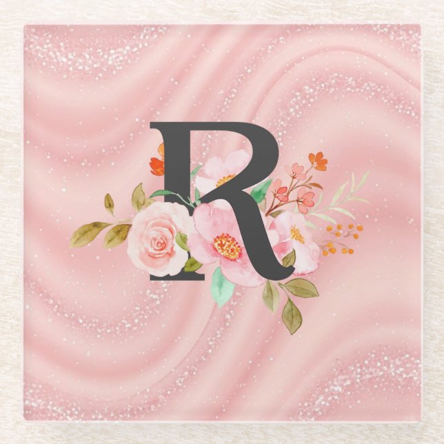Letter R Glass Coaster (Front)