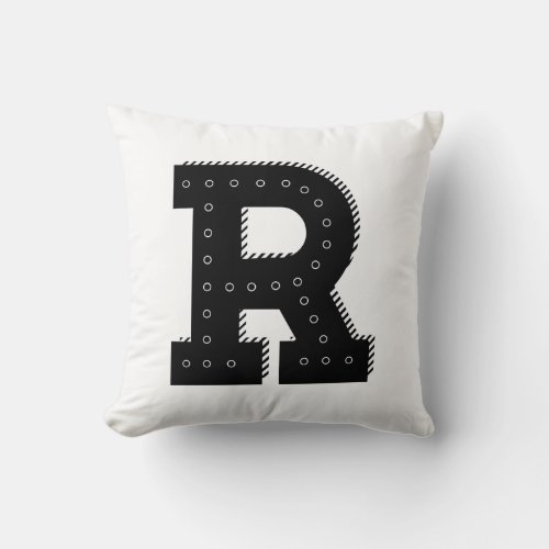 Letter R Initial Pillow