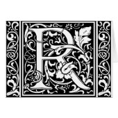 Letter R Medieval Monogram Art Nouveau (Front Horizontal)