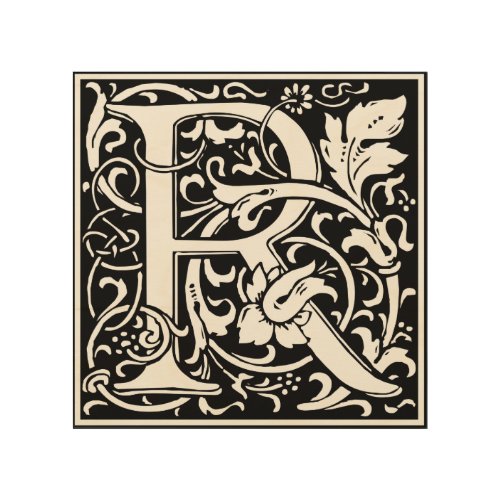 Letter R Medieval Monogram Art Nouveau