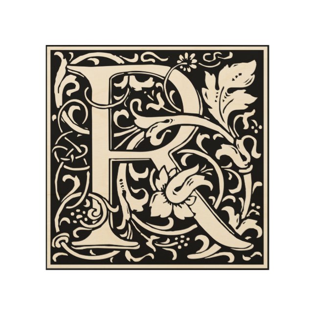 Letter R Medieval Monogram Art Nouveau (Front)