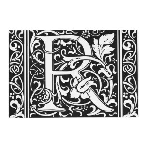 Letter R Medieval Monogram Art Nouveau Placemat