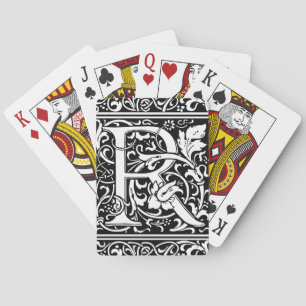 Letter R Medieval Monogram Art Nouveau Poker Cards