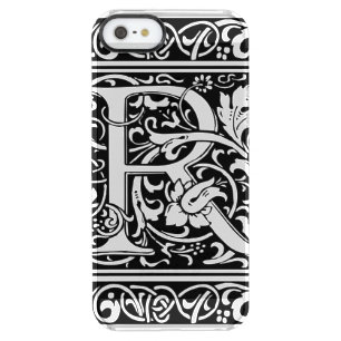 Letter R Medieval Monogram Art Nouveau Clear iPhone SE/5/5s Case