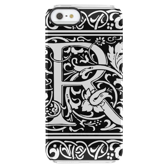 Letter R Medieval Monogram Art Nouveau Uncommon iPhone Case (Back)
