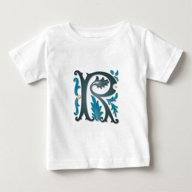Letter R Monogram Baby T-Shirt (Front)