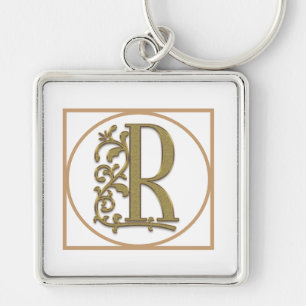 LETTER R MONOGRAM Beautiful Wedding New Home Gift Keychain