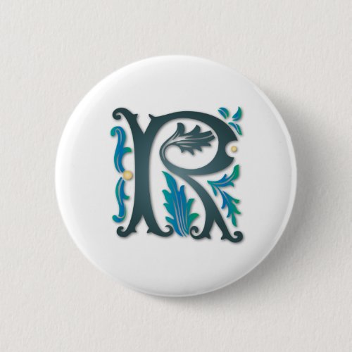 Letter R Monogram Button