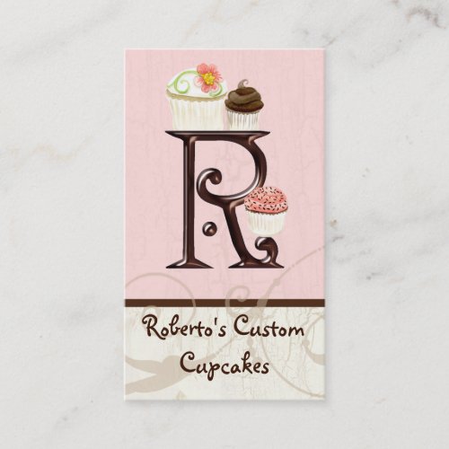 Letter R Monogram Dessert Bakery Business Cards