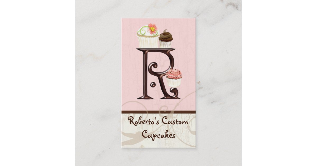 Letter R Monogram Dessert Bakery Business Cards | Zazzle