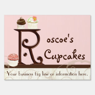 Letter R Monogram Dessert Bakery Business Signage
