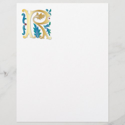 Letter R Monogram Fleur de lis