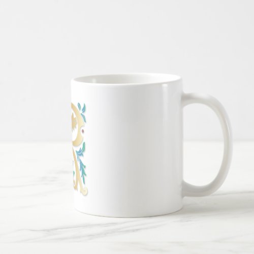 Letter R Monogram Fleur de lis Coffee Mug