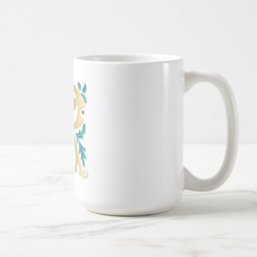 Letter R Monogram Fleur de lis Coffee Mug