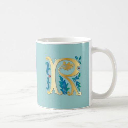 Letter R Monogram Fleur de lis Coffee Mug