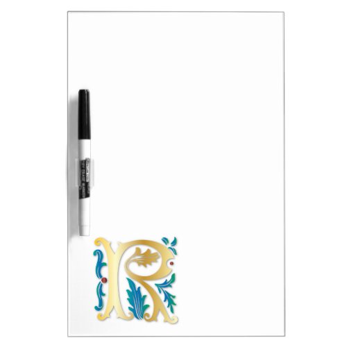 Letter R Monogram Fleur de lis Dry_Erase Board