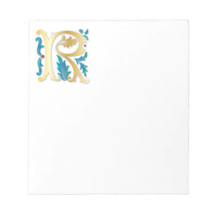 Letter R Monogram Fleur de lis Notepad