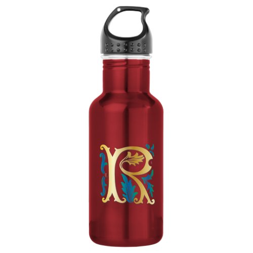 Letter R Monogram Fleur de lis Water Bottle