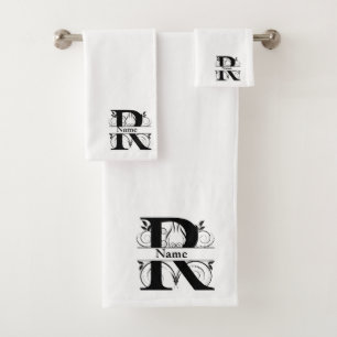Letter R Monogram Initial Bath Gift Set