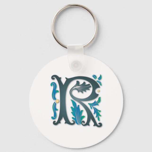 Letter R Monogram Keychain (Front)