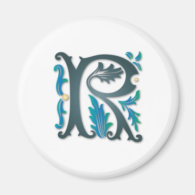 Letter R Monogram Magnet (Front)