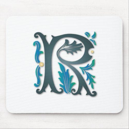 Letter R Monogram Mouse Pad