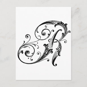 Letter R Monogram Postcard